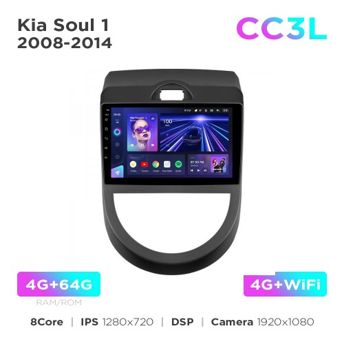 Штатная магнитола Teyes CC3L 4+64 Gb Kia Soul 1 2008-2014 9"
