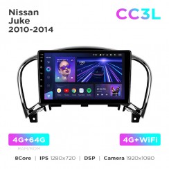 Штатная магнитола Teyes CC3L 4+64 Gb Nissan Juke 2010-2014 9"