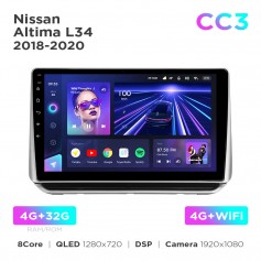 Штатна магнітола Teyes CC3 4+32 Gb Nissan Altima L34 (0 Din) 2018-2020 10"