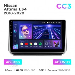 Штатна магнітола Teyes CC3 4+32 Gb Nissan Altima L34 (0 Din) 2018-2020 10"