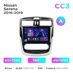 Штатна магнітола Teyes CC3 6+128 Gb 360° Nissan Serena 2016-2019 (A) 9"