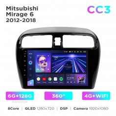 Штатна магнітола Teyes CC3 6+128 Gb 360° Mitsubishi Mirage 6 2012-2018 9