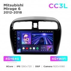 Штатная магнитола Teyes CC3L 4+64 Gb Mitsubishi Mirage 6 2012-2018 9"