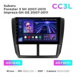 Штатная магнитола Teyes CC3L 4+64 Gb Subaru Forester 3 SH 2007-2013 / Impreza GH GE 2007-2011 9"