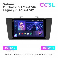 Штатная магнитола Teyes CC3L 4+64 Gb Subaru Outback 5 2014-2018 / Legacy 6 2014-2017 9"