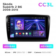 Штатная магнитола Teyes CC3L 4+64 Gb Skoda Superb 2 B6 2008-2015 10"