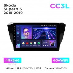 Штатная магнитола Teyes CC3L 4+64 Gb Skoda Superb 3 2015-2019 10"