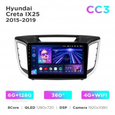 Штатна магнітола Teyes CC3 6+128 Gb 360° Hyundai Creta IX25 2015-2019 10