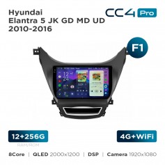 Штатная магнитола Teyes CC4 Pro 2k 12+256 Gb Hyundai Elantra 5 JK GD MD UD 2010-2016 (F1) 9"