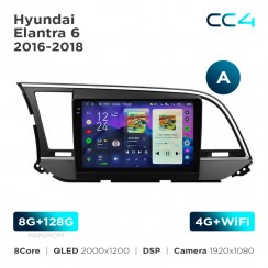 Штатна магнітола Teyes CC4 2k 8+128 Gb Hyundai Elantra 6 2016-2018 (A) 9"