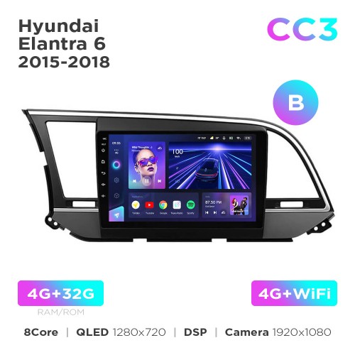 Штатна магнітола Teyes CC3 4+32 Gb Hyundai Elantra 6 2015-2018 (B) 9"