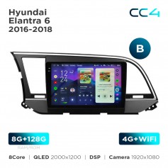 Штатна магнітола Teyes CC4 2k 8+128 Gb Hyundai Elantra 6 2016-2018 (B) 9"