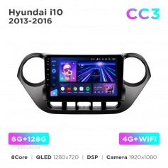 Штатна магнітола Teyes CC3 6+128 Gb Hyundai i10 2013-2016 9"