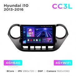 Штатна магнітола Teyes CC3L 4+64 Gb Hyundai i10 2013-2016 9"