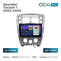 Штатна магнітола Teyes CC4 Pro 2k 12+256 Gb Hyundai Tucson 1 2004-2009 10"
