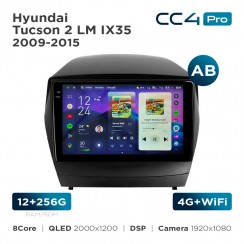 Штатная магнитола Teyes CC4 Pro 2k 12+256 Gb Hyundai Tucson 2 LM IX35 2009-2015 (AB) 9"