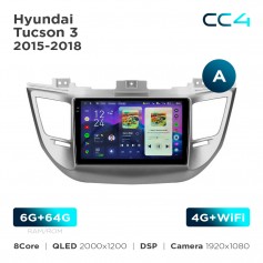 Штатна магнітола Teyes CC4 2k 6+64 Gb Hyundai Tucson 3 2015-2018 (A) 9"