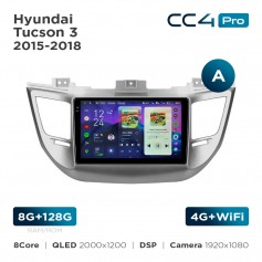 Штатная магнитола Teyes CC4 Pro 2k 8+128 Gb Hyundai Tucson 3 2015-2018 (A) 9"