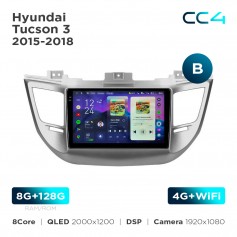 Штатна магнітола Teyes CC4 2k 8+128 Gb Hyundai Tucson 3 2015-2018 (B) 9"