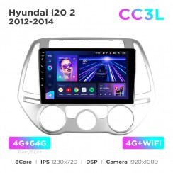 Штатная магнитола Teyes CC3L 4+64 Gb Hyundai i20 2 2012-2014 9"