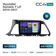 Штатная магнитола Teyes CC4 Pro 2k 12+256 Gb Hyundai Sonata 7 LF 2014-2017 (B) 9"