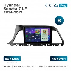 Штатная магнитола Teyes CC4 Pro 2k 8+128 Gb Hyundai Sonata 7 LF 2014-2017 (B) 9"