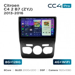 Штатная магнитола Teyes CC4 Pro 2k 8+128 Gb Citroen C4 2 B7 (ZYJ) 2013-2016 10"