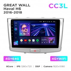Штатная магнитола Teyes CC3L 4+64 Gb Great Wall Hover Haval H6 2016-2018 10"
