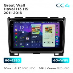 Штатная магнитола Teyes CC4 2k 8+128 Gb Great Wall Haval H3 H5 2011-2016 9"