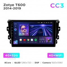 Штатна магнітола Teyes CC3 4+32 Gb Zotye T600 2014-2019 10"