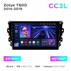 Штатная магнитола Teyes CC3L 4+64 Gb Zotye T600 2014-2019 10"