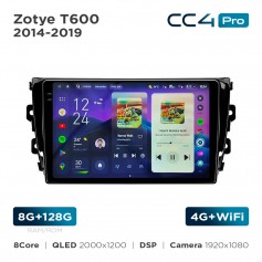 Штатна магнітола Teyes CC4 Pro 2k 8+128 Gb Zotye T600 2014-2019 10"