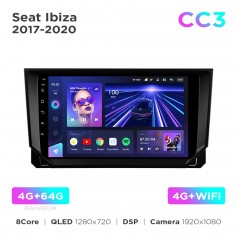 Штатна магнітола Teyes CC3 4+64 Gb Seat Ibiza 2017-2020 9"