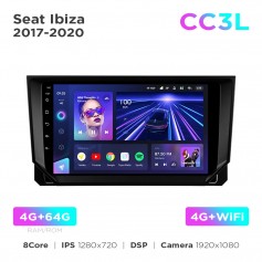 Штатна магнітола Teyes CC3L 4+64 Gb Seat Ibiza 2017-2020 9"