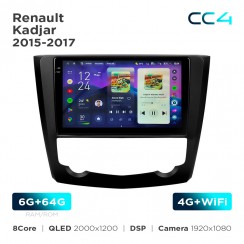 Штатна магнітола Teyes CC4 2k 6+64 Gb Renault Kadjar 2015-2017 9"