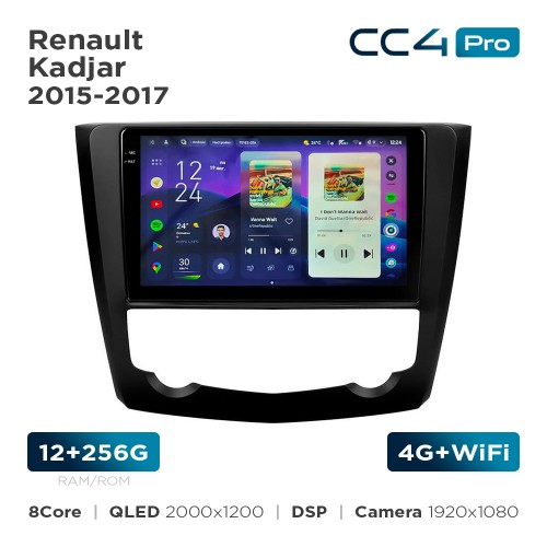 Штатна магнітола Teyes CC4 Pro 2k 12+256 Gb Renault Kadjar 2015-2017 9"