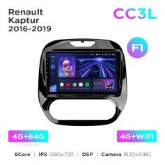 Штатная магнитола Teyes CC3L 4+64 Gb Renault Kaptur 2016-2019 (F1) 9"