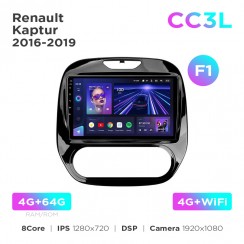Штатна магнітола Teyes CC3L 4+64 Gb Renault Kaptur 2016-2019 (F1) 9"