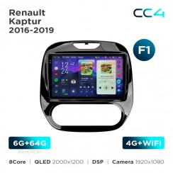 Штатна магнітола Teyes CC4 2k 6+64 Gb Renault Kaptur 2016-2019 (F1) 9"