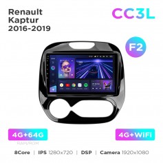 Штатная магнитола Teyes CC3L 4+64 Gb Renault Kaptur 2016-2019 (F2) 9"