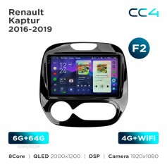 Штатна магнітола Teyes CC4 2k 6+64 Gb Renault Kaptur 2016-2019 (F2) 9"