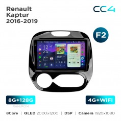 Штатна магнітола Teyes CC4 2k 8+128 Gb Renault Kaptur 2016-2019 (F2) 9"