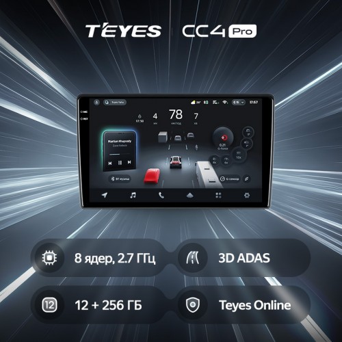 Штатна магнітола Teyes CC4 Pro 2k 12+256 Gb Renault Duster 2015-2021 / LADA Largus 2021 (F1) 9"