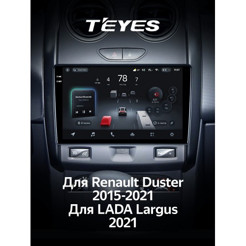 Штатна магнітола Teyes CC4 Pro 2k 12+256 Gb Renault Duster 2015-2021 / LADA Largus 2021 (F1) 9"