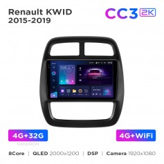 Штатна магнітола Teyes CC3 2k 4+32 Gb Renault KWID 2015-2019 9