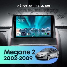 Штатна магнітола Teyes CC4 Pro 2k 12+256 Gb Renault Megane 2 2002-2009 9"