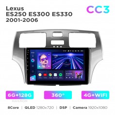 Штатна магнітола Teyes CC3 6+128 Gb 360° Lexus ES250 ES300 ES330 2001-2006 9"