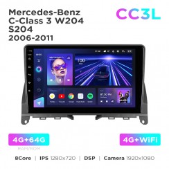 Штатная магнитола Teyes CC3L 4+64 Gb Mercedes-Benz C-Class 3 W204 S204 2006-2011 9"