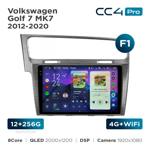 Штатная магнитола Teyes CC4 Pro 2k 12+256 Gb Volkswagen Golf 7 MK7 2012-2020 (F1) 10"