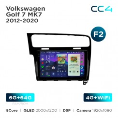 Штатная магнитола Teyes CC4 2k 6+64 Gb Volkswagen Golf 7 MK7 2012-2020 (F2) 10"